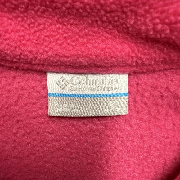 Columbia Full Zip Fleece Jacket Girls Youth Medium 10/12 Pink Pockets Sweatshirt - Picture 3 of 4